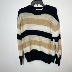 Summum Woman Alpaca Striped Pullover Sweater Multi Size XS Long Sleeve Knitted